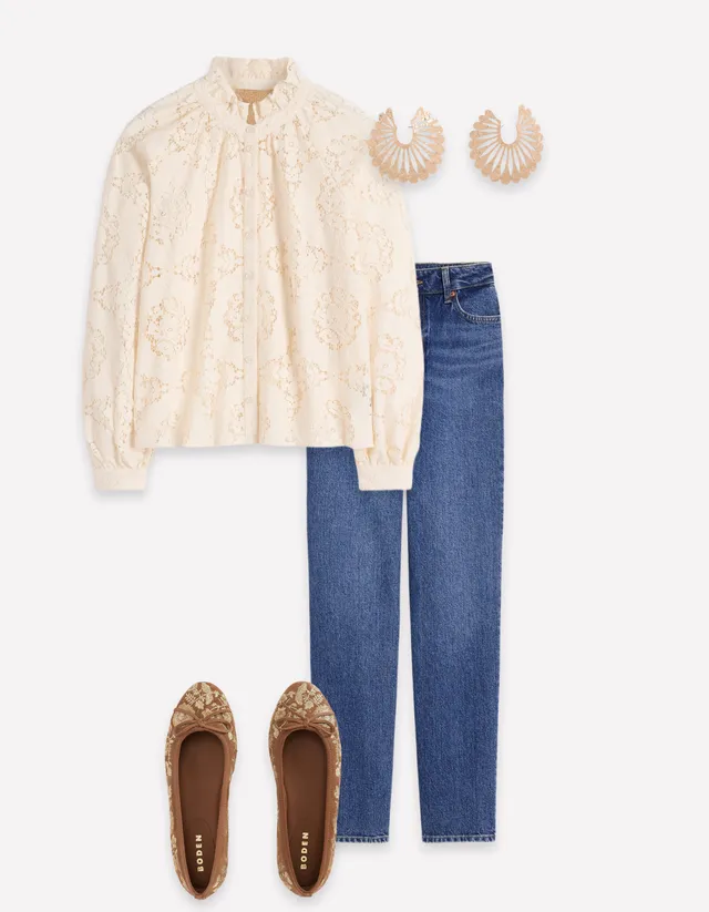 Erica Lace Top - Ivory | Boden USA